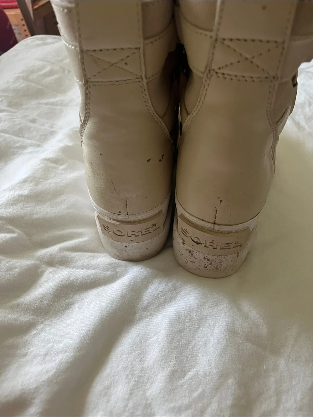 Sorel Women's Cream Lace-Up Sherpa Winter Boots
